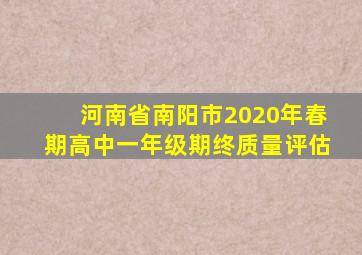 河南省南阳市2020年春期高中一年级期终质量评估