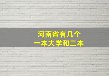 河南省有几个一本大学和二本