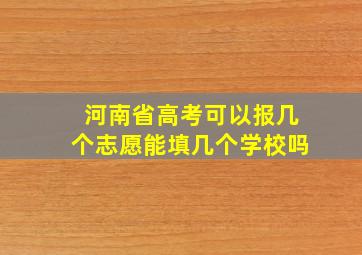 河南省高考可以报几个志愿能填几个学校吗