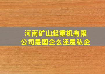 河南矿山起重机有限公司是国企么还是私企