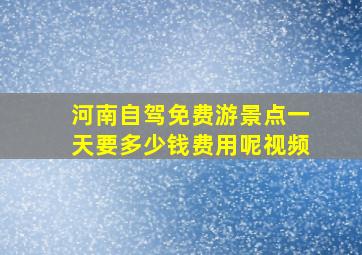 河南自驾免费游景点一天要多少钱费用呢视频