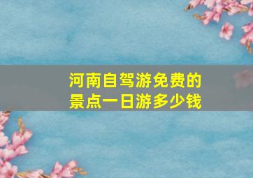 河南自驾游免费的景点一日游多少钱