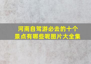 河南自驾游必去的十个景点有哪些呢图片大全集