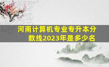 河南计算机专业专升本分数线2023年是多少名