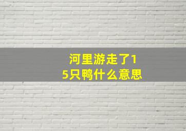 河里游走了15只鸭什么意思