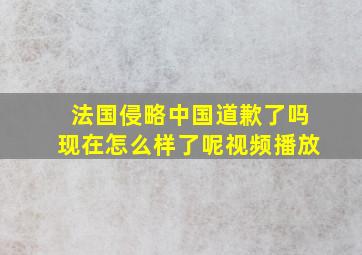 法国侵略中国道歉了吗现在怎么样了呢视频播放