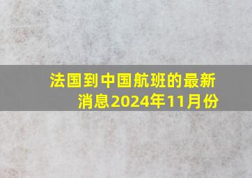 法国到中国航班的最新消息2024年11月份