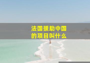 法国援助中国的项目叫什么