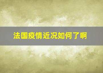 法国疫情近况如何了啊