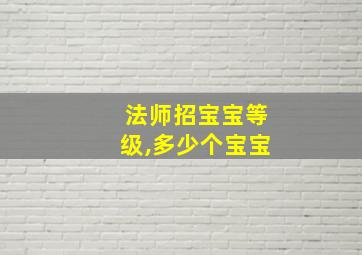 法师招宝宝等级,多少个宝宝