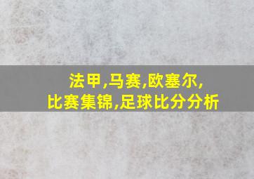 法甲,马赛,欧塞尔,比赛集锦,足球比分分析