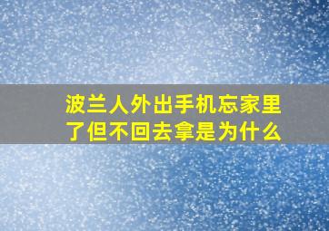 波兰人外出手机忘家里了但不回去拿是为什么