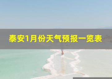 泰安1月份天气预报一览表