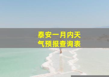 泰安一月内天气预报查询表