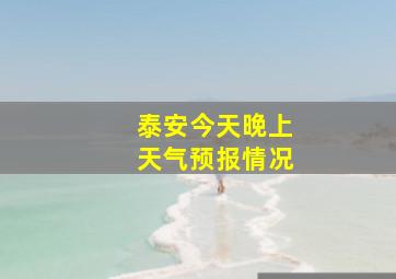 泰安今天晚上天气预报情况