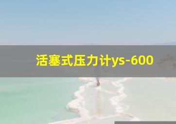 活塞式压力计ys-600