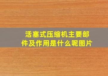 活塞式压缩机主要部件及作用是什么呢图片