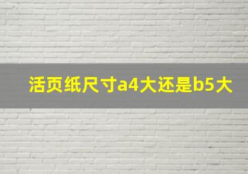 活页纸尺寸a4大还是b5大