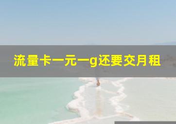 流量卡一元一g还要交月租