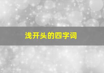 浅开头的四字词