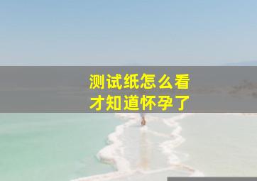 测试纸怎么看才知道怀孕了