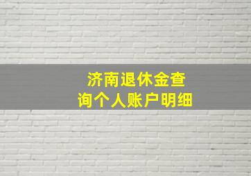 济南退休金查询个人账户明细