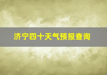 济宁四十天气预报查询