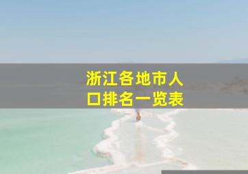 浙江各地市人口排名一览表