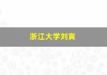 浙江大学刘寅