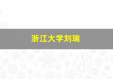 浙江大学刘瑞