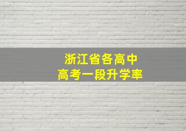 浙江省各高中高考一段升学率