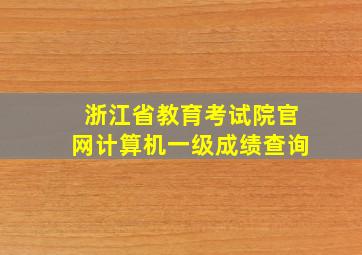 浙江省教育考试院官网计算机一级成绩查询