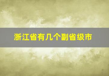 浙江省有几个副省级市