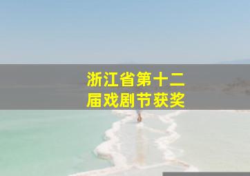 浙江省第十二届戏剧节获奖