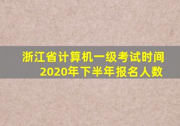 浙江省计算机一级考试时间2020年下半年报名人数