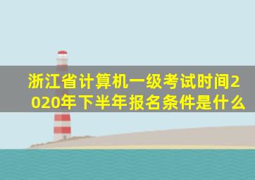 浙江省计算机一级考试时间2020年下半年报名条件是什么