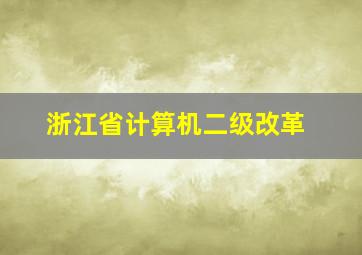 浙江省计算机二级改革