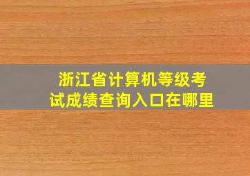 浙江省计算机等级考试成绩查询入口在哪里