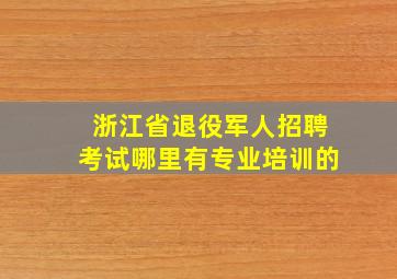 浙江省退役军人招聘考试哪里有专业培训的