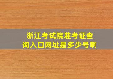 浙江考试院准考证查询入口网址是多少号啊