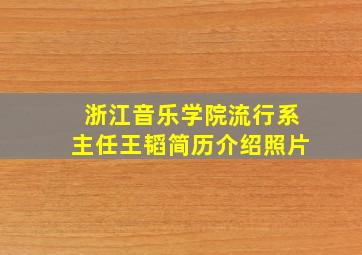 浙江音乐学院流行系主任王韬简历介绍照片