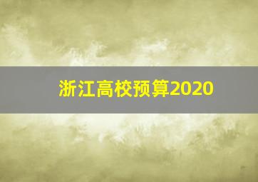 浙江高校预算2020