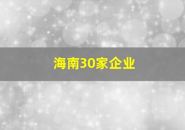 海南30家企业