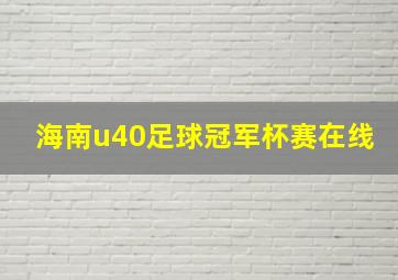 海南u40足球冠军杯赛在线