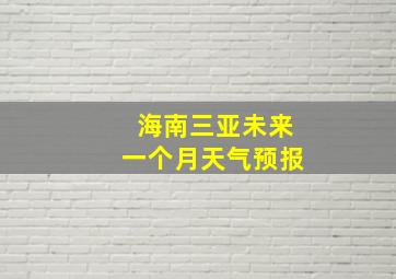 海南三亚未来一个月天气预报