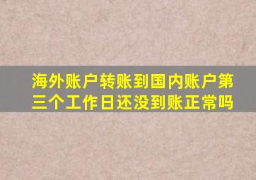 海外账户转账到国内账户第三个工作日还没到账正常吗