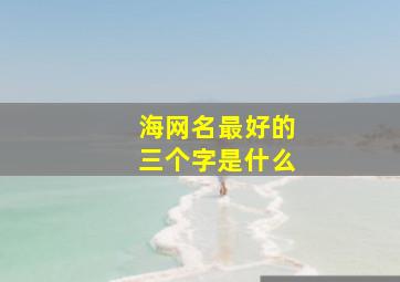 海网名最好的三个字是什么