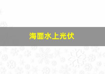 海面水上光伏