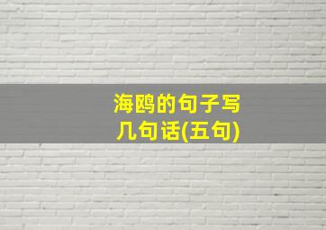 海鸥的句子写几句话(五句)