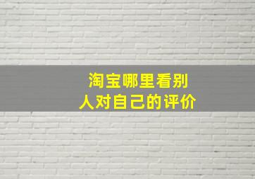 淘宝哪里看别人对自己的评价